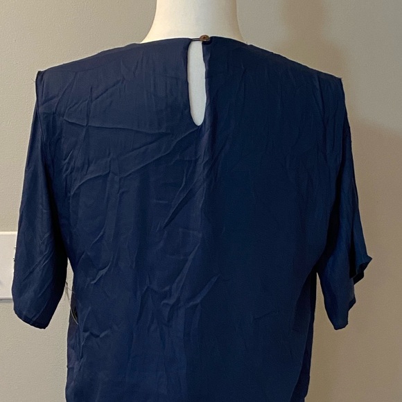 Maisie Free People midi dress in deep blue NWOT. Tie front accent, lined, zipper - Picture 5 of 9